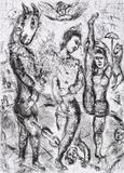 Marc Chagall, Le Pierrot, 1968, etching and aquatint on Japon nacre paper