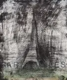 Jim Dine, Paris Smiles In The Darkness, 1976, etching, drypoint, lift and soft ground in colors on Arches paper