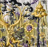 Kenny Scharf, Furungle (Yellow), 2022, archival pigment ink print with silkscreened high gloss varnish and diamond dust on Innova