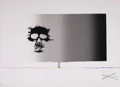 UNTITLED (Skull) by Jasper Johns, 1973, screenprint in colors on J.B. Green paper, sold Feb 2026