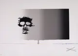Jasper Johns, UNTITLED (Skull), 1973, screenprint in colors on J.B. Green paper