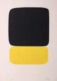 Ellsworth Kelly, Black Over Yellow, lithograph on Rives BFK paper