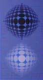 Victor Vasarely, Double Blue Squares (Vp 119), 1972, screenprint on paper