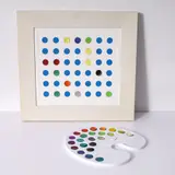 Yaacov Agam, Untitled, 1975, lithograph mounted to magnetized metal, plastic artist palette, colored circular magnets
