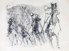 LeRoy Neiman, Malletmen, 1977, etching on paper