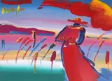 Peter Max, Walking In Reeds, 1999, mixed media, acrylic, and lithograph on paper
