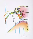 Peter Max, Lady With Feathers, 1980, lithograph on Somerset paper