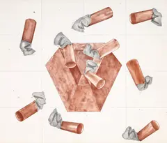 Study For Steel And Lead Ashtray by Claes Oldenburg, etching and aquatint on Rives BFK paper, offered Feb 2026
