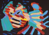 Karel Appel, Fighting Cat, 1978, lithograph on Japon paper