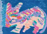 Karel Appel, Resting Cat, 1978, lithograph on Japon paper