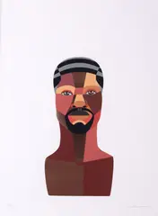 Derrick Adams, STYLE VARIATIONS 2 (Waves), 2020, screenprint and inkjet print on paper