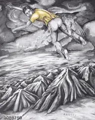 Jonathan Borofsky, I Dreamed I Could Fly No. 3088750, 1990, color lithograph with embossing on paper