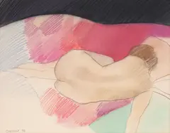 Reclining Nude by Elizabeth Osborne, 1972, pastel and colored pencil on paper, offered Feb 2026