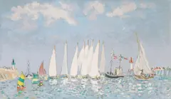 André Hambourg, Boats At Shore, lithograph on Arches paper