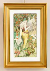 Alphonse Mucha, Cognac Bisquit lithograph in colors, lithograph