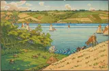 Henri Rivière, Le Trieux à Kermarie, lithograph in color, from the series Le Beau Pays de Bretagne