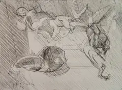 Jacques Villon, Comme il Vous Plaira No. 1 (Cauchemar ou Reve), etching and drypoint, 1946
