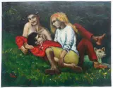Albert Pels, Friends, oil on canvas