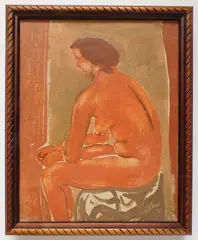 Harold Cohn, Seated Female Nude, oil on canvas, 1954