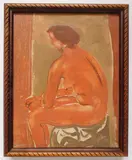 Harold Cohn, Seated Female Nude, oil on canvas, 1954