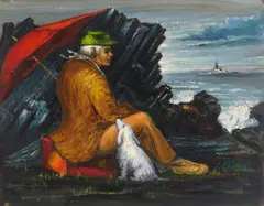 Albert Pels, The Poet Looks Out to Sea, Eastport Maine, oil on canvas (unstretched)