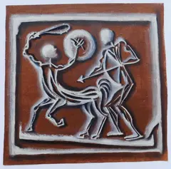 Albert Pels, Mythological Scene, oil on canvas (unstretched)