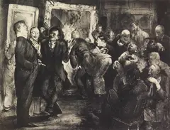 George Bellows, Artists Judging Works of Art, lithograph, 1916, estate