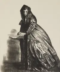 George Bellows, The Actress, lithograph, 1923-24