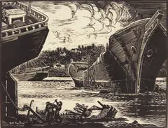 Carroll Thayer Berry, Retired from the Sea- Maine Coast, woodcut