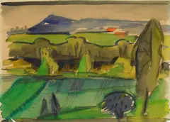 Werner Drewes, Evening, Near Leeds, watercolor on paper
