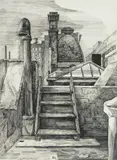 Armin Landeck, Delmonico's Roof (small plate) copper, engraving, 1943