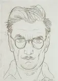 Armin Landeck, Self-Portrait while Shaving, etching, 1941