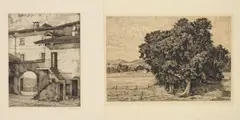 Luigi Lucioni, My Birthplace-, etching, 1939
