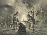 John A. Noble, Blacksmith and Sons, lithograph, 1964