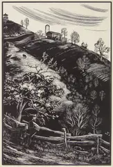 Herbert Waters, West Virginia Spring wood, engraving, ca. 1960, s