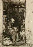 James A. M. Whistler, La Vielle Aux Loques, etching, 1864, from Twelve Etchings from Nature