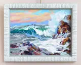 David Lloyd Glover, Windy Sea at the Sonoma Coast, acrylic on canvas panel, 2022
