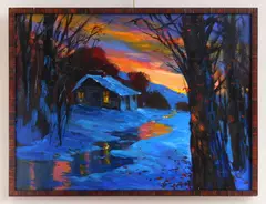 Michael Schofield, Perfect Winter Evening, oil on canvas, 2022