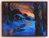 Michael Schofield, Perfect Winter Evening, oil on canvas, 2022