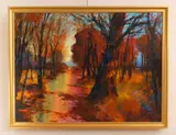 Michael Schofield, Stillwater Sunset, oil on canvas, 2022