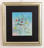 Peter Max, Angel with Heart, mixed media on paper