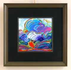 Peter Max, Sailboat, mixed media on paper