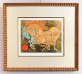 Guillaume Azoulay, Dual, etching with gold leaf and watercolor, 2011