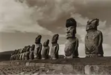 Roger Benedetti, Moai, Ahu Tahai, Rapa Nui selenium toned silver gelatin