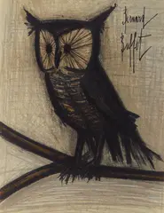 Bernard Buffet, Le Petit Hibou, lithograph in color