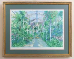 Arthur Byrne, Tropical House, lithograph in color