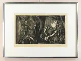 Ernst Fuchs, Die Blendung Samsons, lithograph, 1964