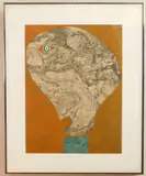 Marvin Jones, Head #45, mixed media on paper
