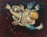 AIDS Wrestling with Death by Albert Pels, oil on canvas, offered Jun 2026