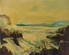 Seascape by Albert Pels, oil on canvas, offered Jun 2026